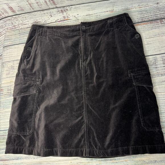 Sundance Black Velvet Cargo Skirt Women's 12 - Picture 1 of 3